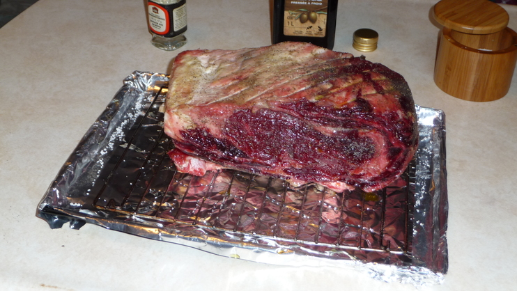 Photograph of prepared roast, ready for the oven.