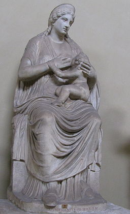 Statue of madonna and child (Isis nursing Horus).