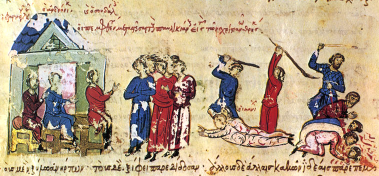 Painting of Paulicians being massacred.
