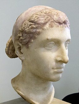 Photograph of statue of Cleopatra, showing European features
