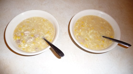 Photograph of two bowls of soup.